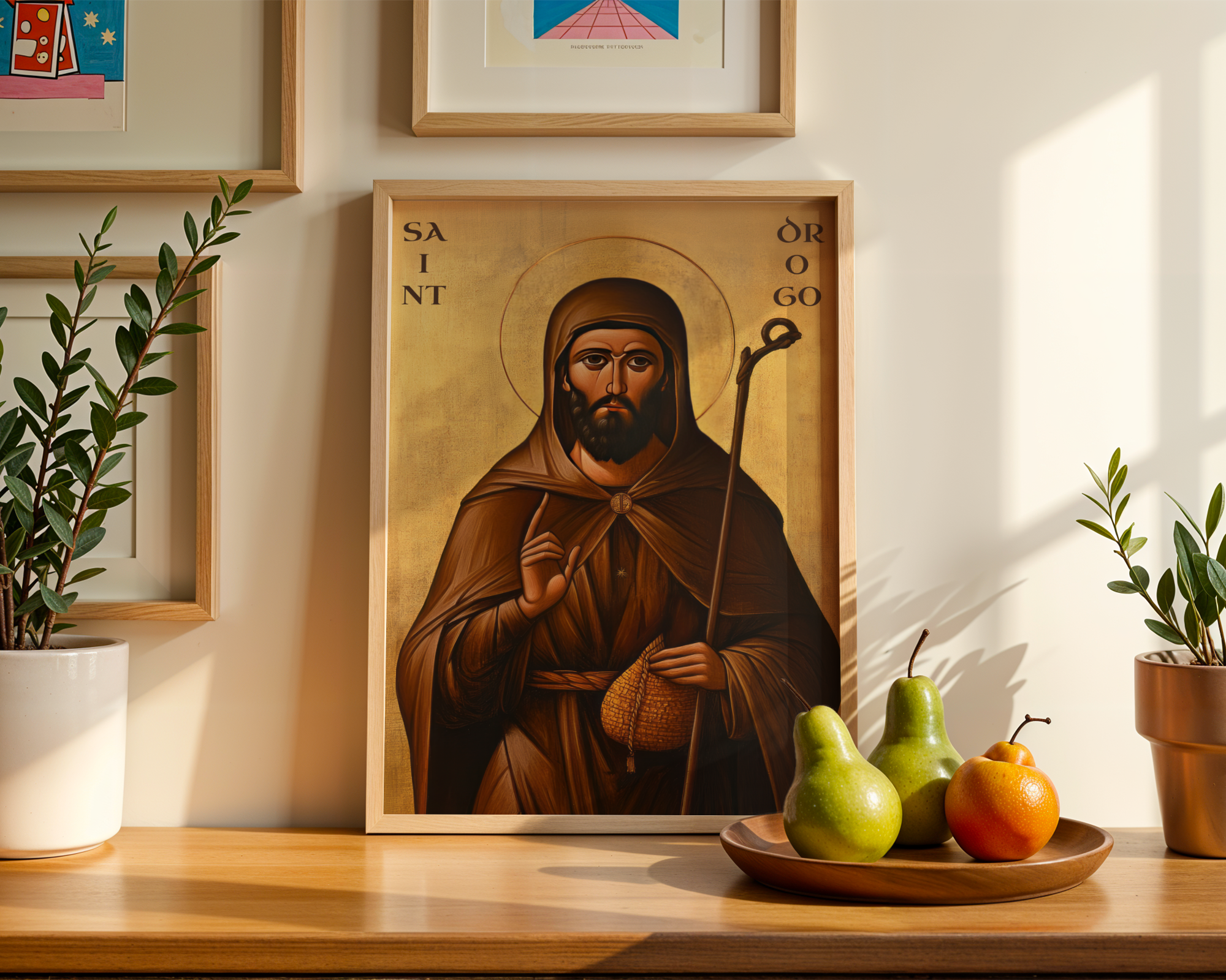 Saint Drogo Icon Wall Art, Shepherd Gift Orthodox Decor, Holygraceart