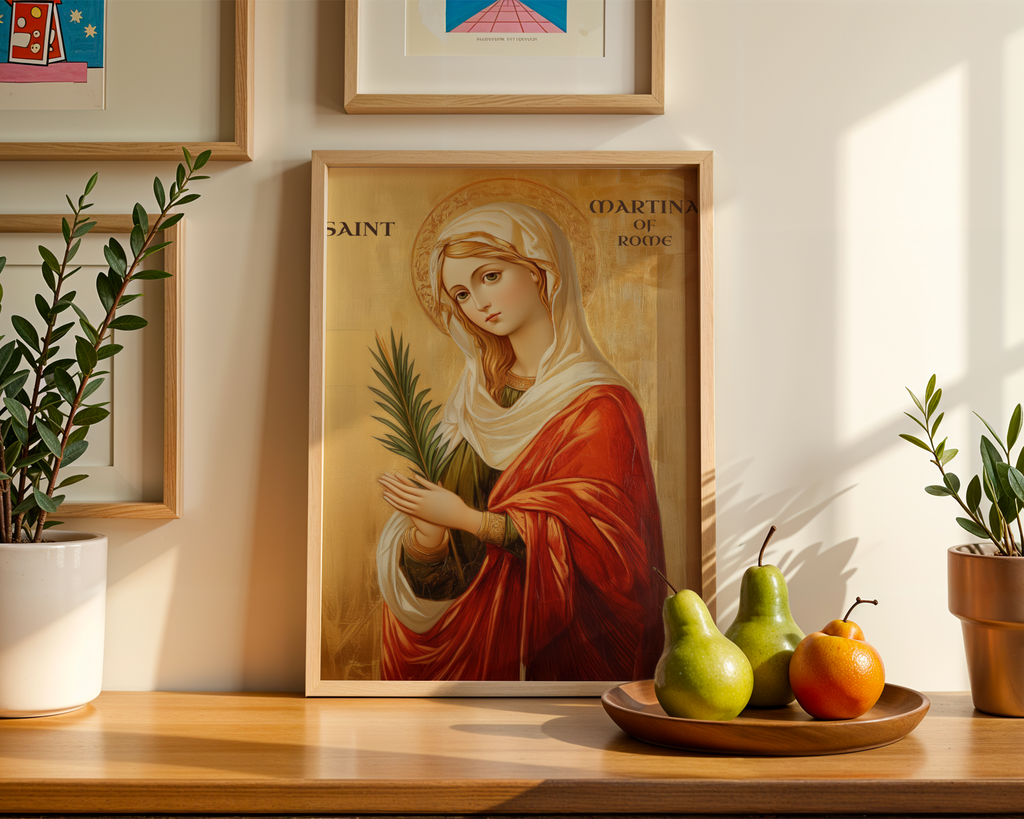 Saint Martina of Rome Icon Print, Nursing Mothers Gift, Prayer Art for New Moms, Holygraceart
