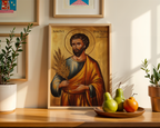 Saint Isidore the Farmer Icon Print, House Blessing and Baptism Gift, Holygraceart