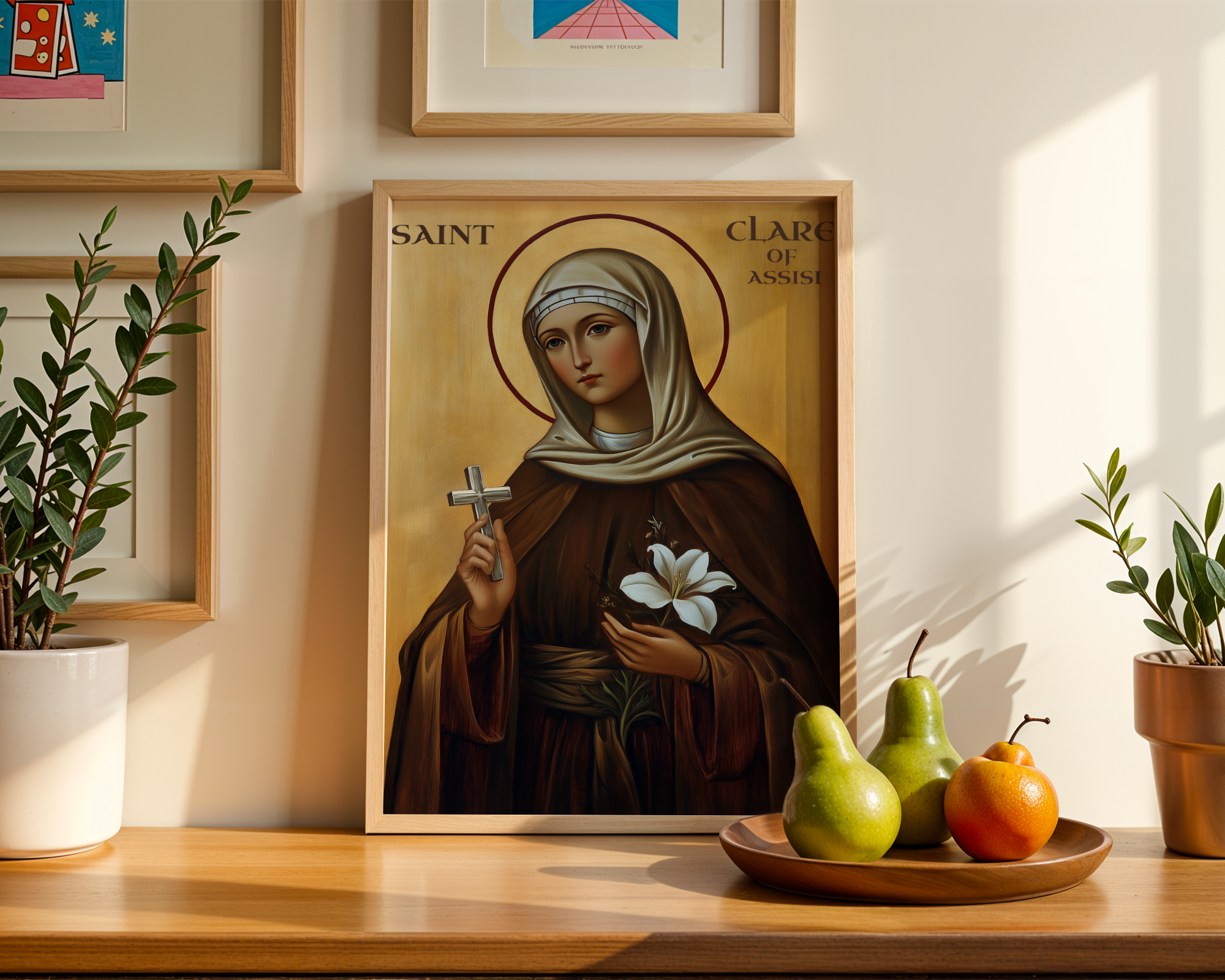Saint Clare of Assisi Icon Print, Vocation Gift, Sacred Decor, Holygraceart