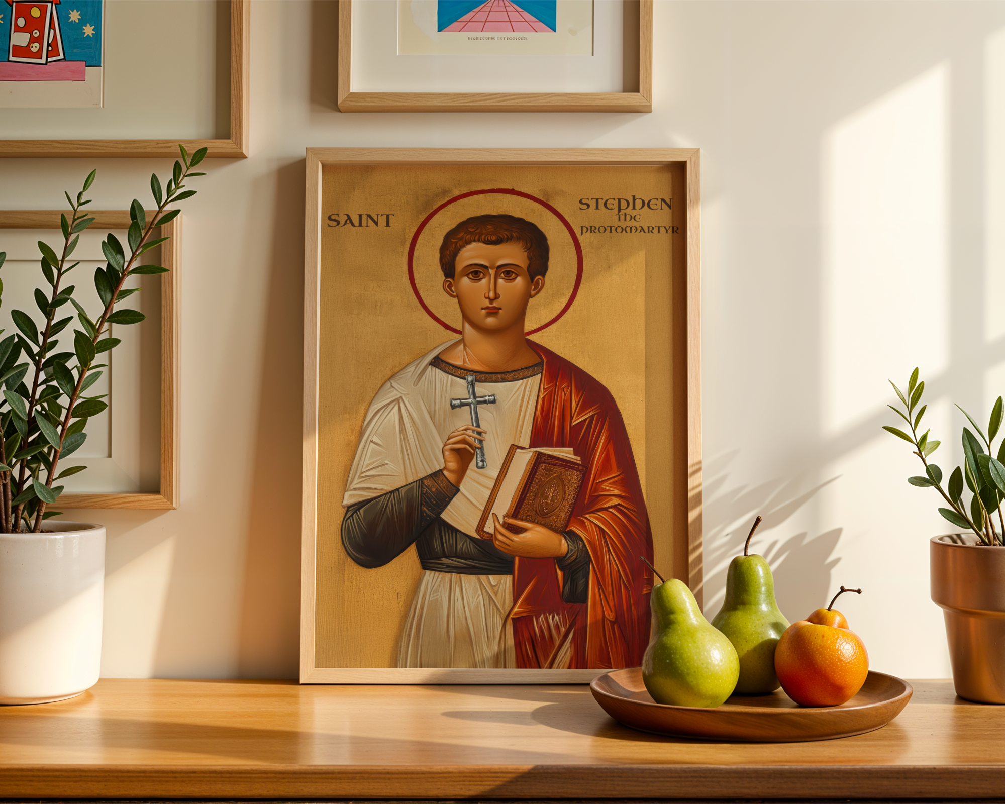 Saint Stephen the Protomartyr Icon Wall Art, Deacon Gift Orthodox Print, Holygraceart