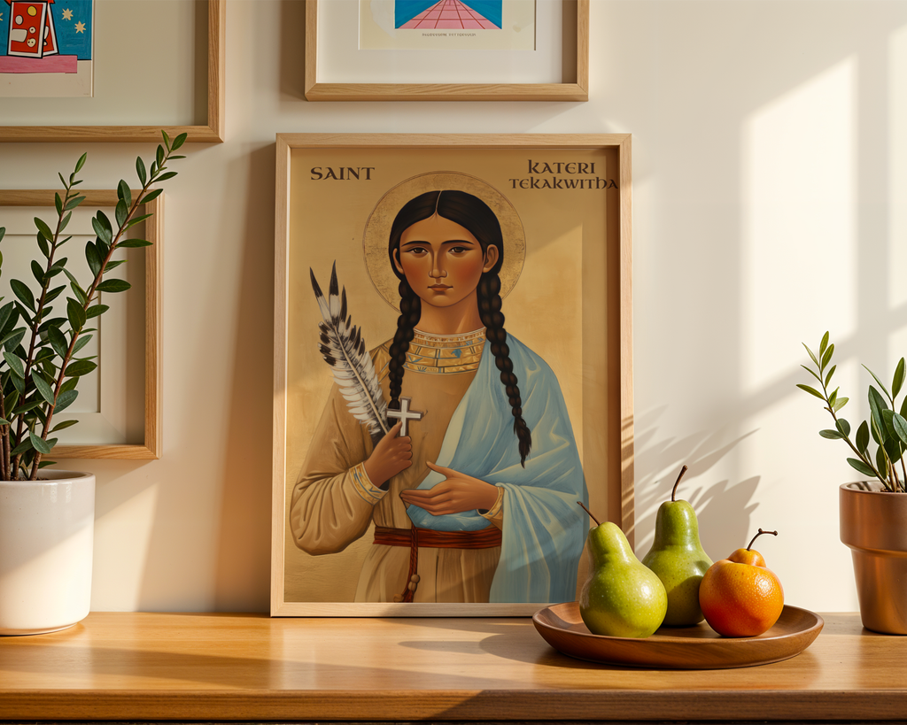 Saint Kateri Tekakwitha Icon Print, Gift for Women of Faith, Orthodox Home Decor