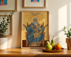 God the Father and Christ Orthodox Icon Print, Trinity Devotion Gift,Christian Wall Art