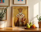 Saint Spyridon of Trimythous Icon Print, Clergy & Bishop Gift, Orthodox Home Decor