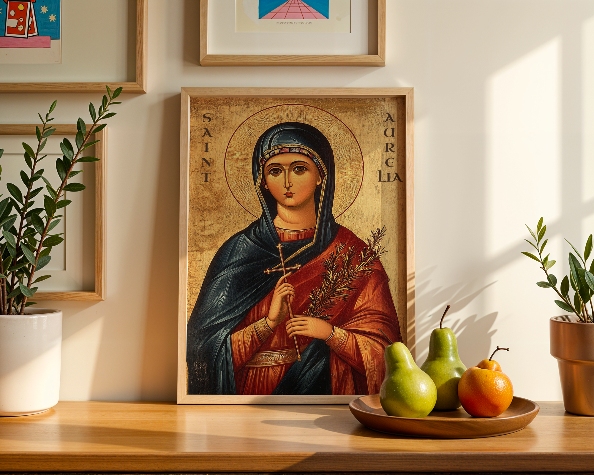 Saint Aurelia Icon Print, Baptism & Confirmation Gift, Orthodox Wall Art, Holygraceart