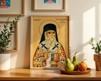 Saint Nectarios of Aegina Icon Print, Wonderworking Bishop Orthodox Wall Art, Holygraceart