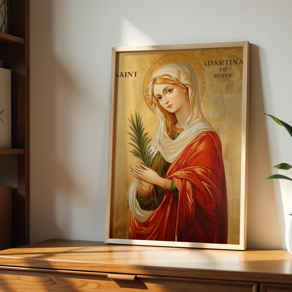Saint Martina of Rome Icon Print, Nursing Mothers Gift, Prayer Art for New Moms, Holygraceart