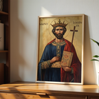 Saint Louis IX of France Icon Print, Patron Saint of Leaders, Kingly Faith Gift, Holygraceart