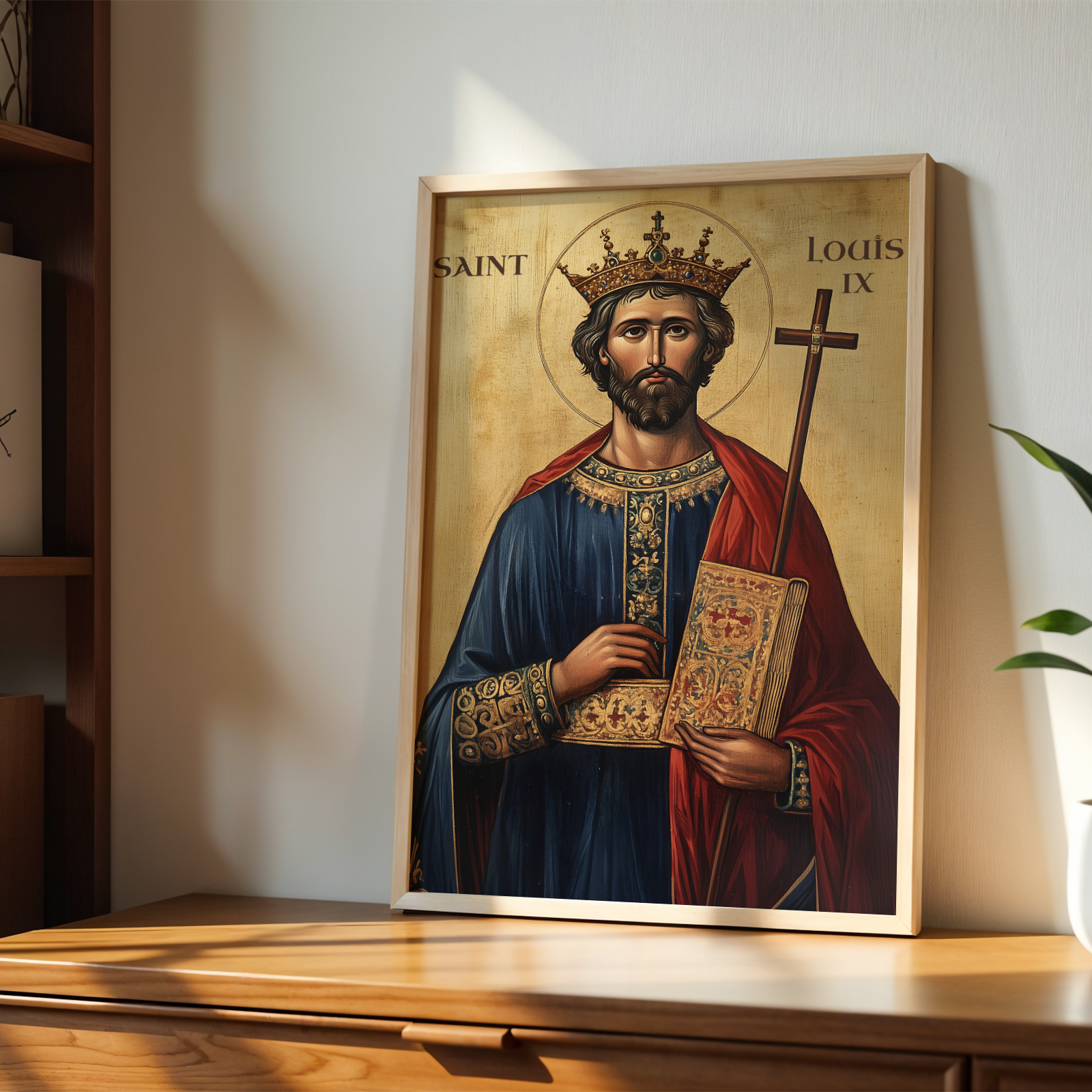 Saint Louis IX of France Icon Print, Patron Saint of Leaders, Kingly Faith Gift, Holygraceart