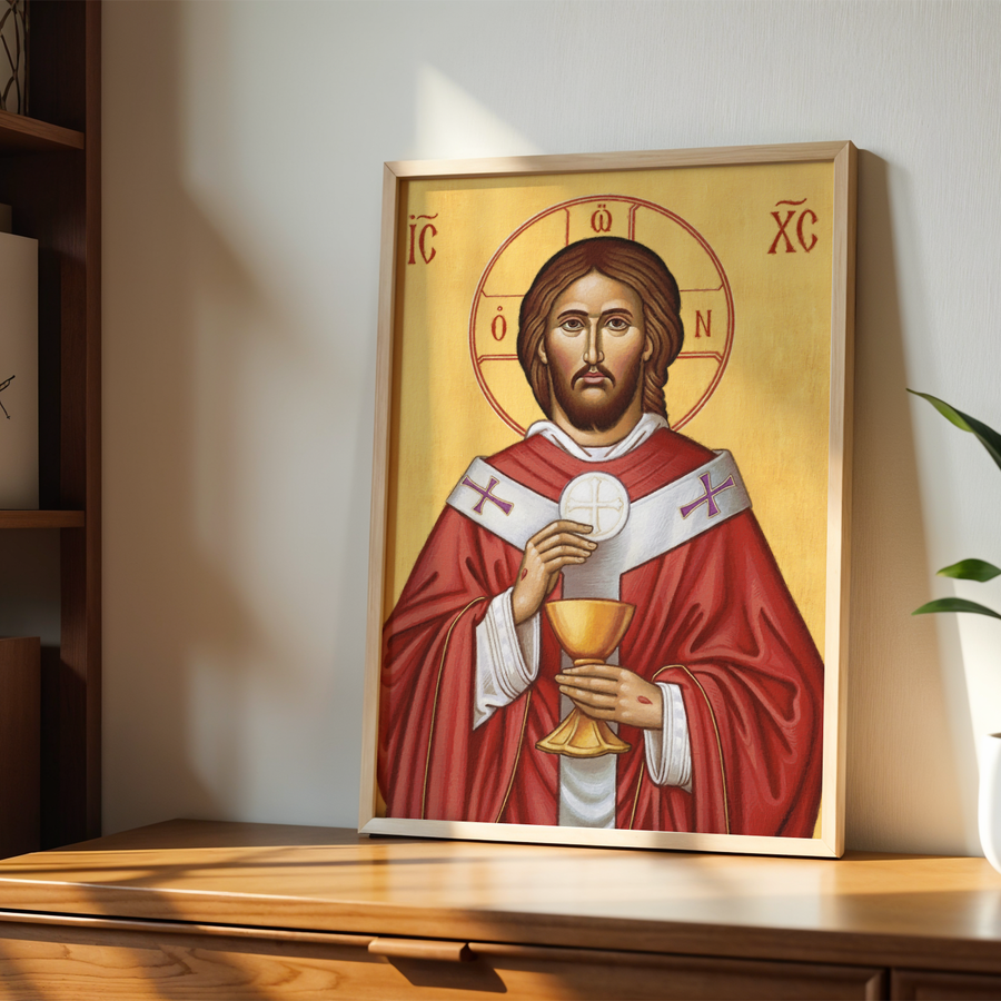 Jesus Christ Eucharistic Orthodox Icon, Priest Gift, Altar Blessing Decor, Holygraceart