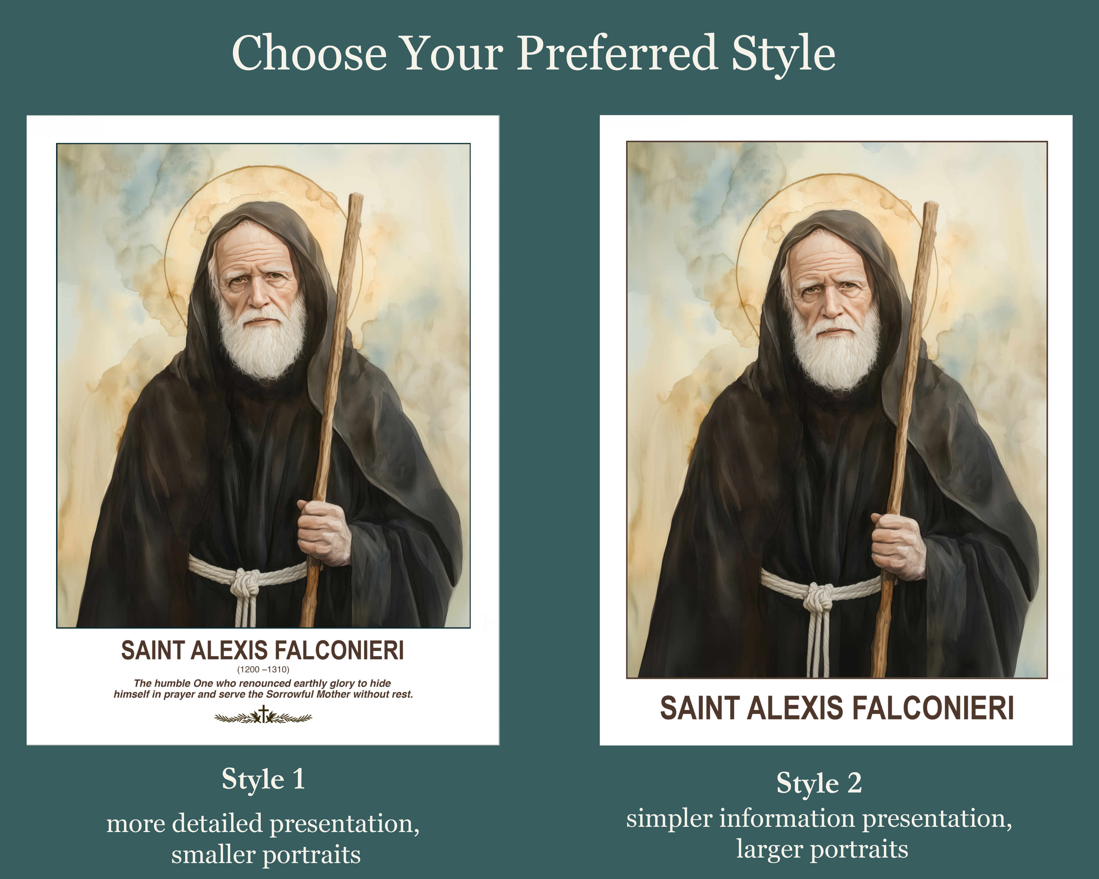 Saint Alexis Devotional Poster, Faith-Inspired Gift, Monastic Wall Decor, Holygraceart H283