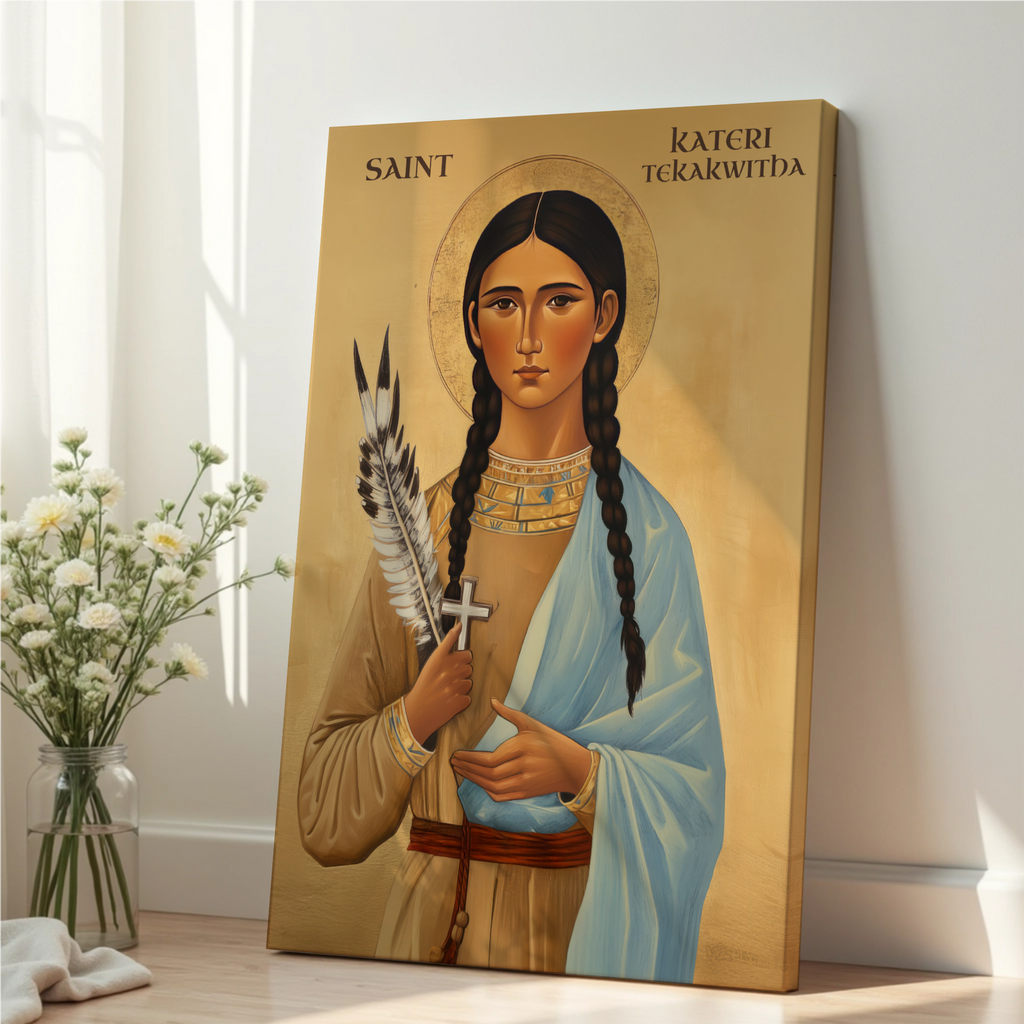 Saint Kateri Tekakwitha Icon Print, Gift for Women of Faith, Orthodox Home Decor