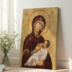 Virgin Mary and Child Orthodox Icon Print, Pregnancy and Baby Blessing Gift