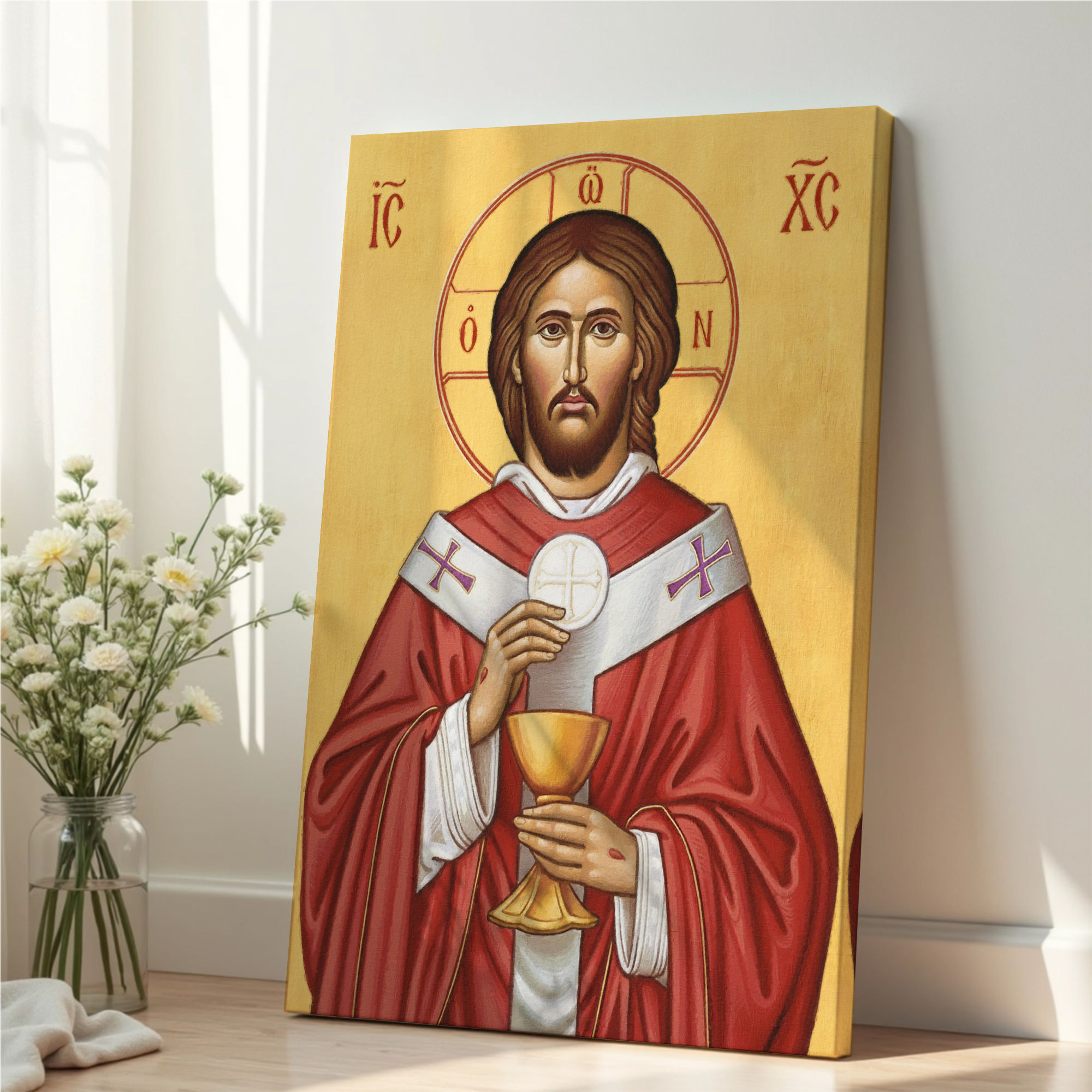 Jesus Christ Eucharistic Orthodox Icon, Priest Gift, Altar Blessing Decor, Holygraceart