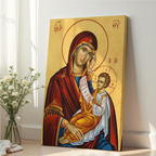 Virgin Mary and Child Orthodox Icon Print, Marian Home Decor, Holygraceart