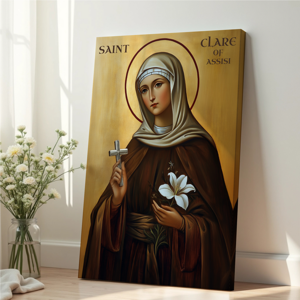 Saint Clare of Assisi Icon Print, Vocation Gift, Sacred Decor, Holygraceart