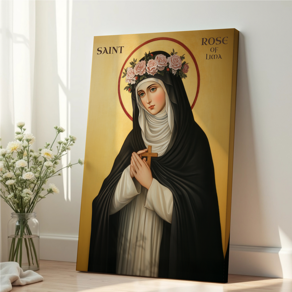 Saint Rose of Lima Icon Print, Women of Faith Gift, confirmation gift, Catholic Decor