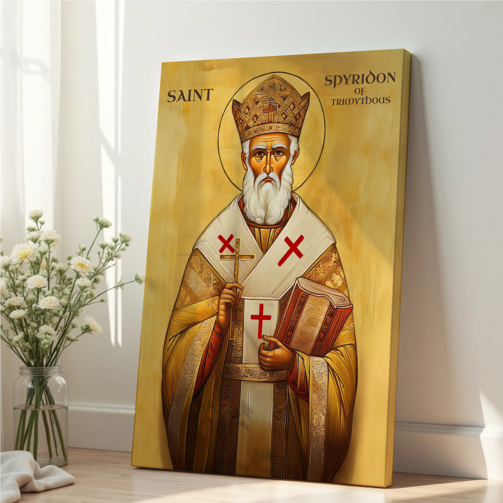 Saint Spyridon of Trimythous Icon Print, Clergy & Bishop Gift, Orthodox Home Decor