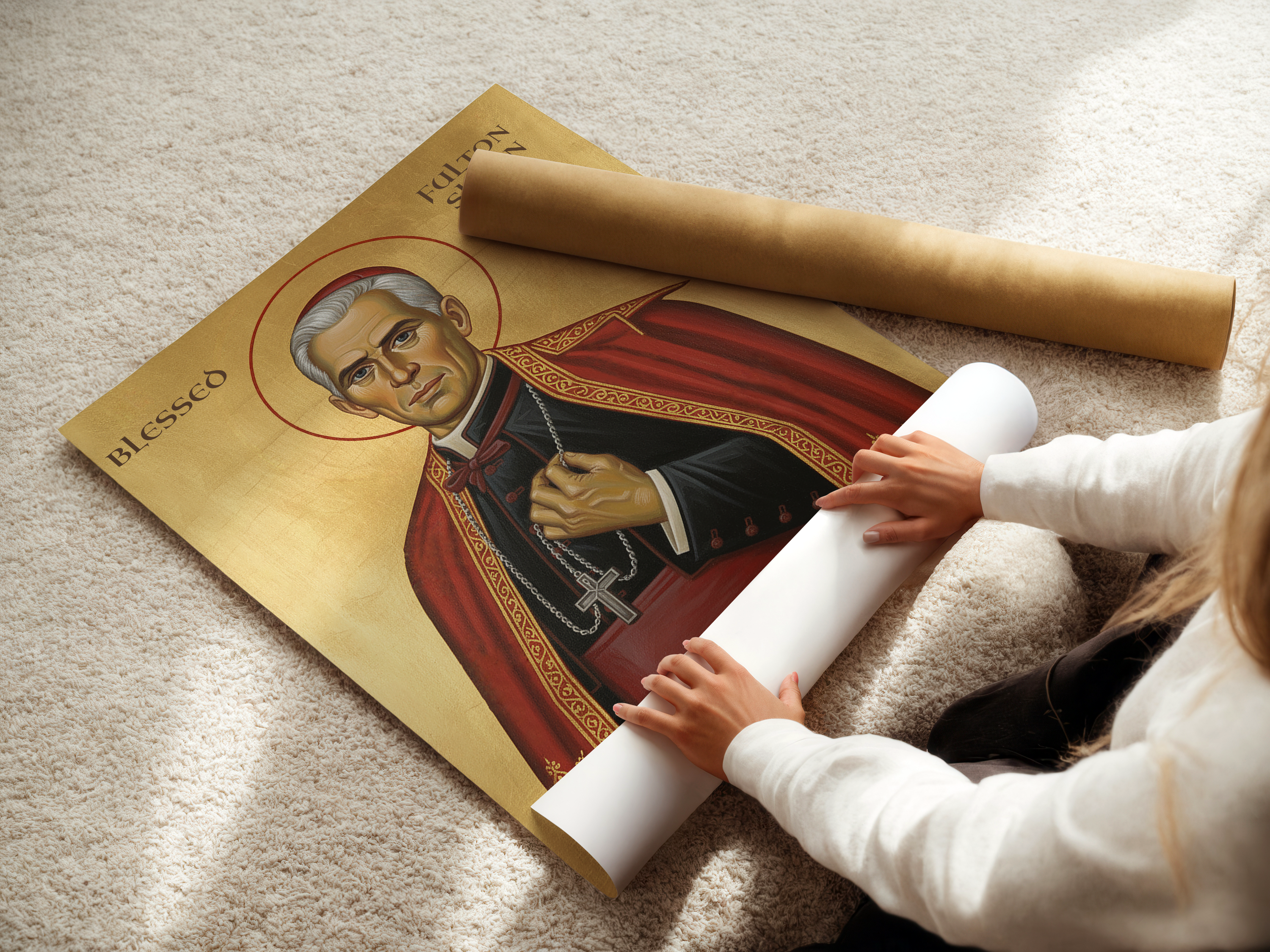 Blessed Fulton Sheen Icon Wall Art, Preacher Gift Orthodox Home Decor, Holygraceart