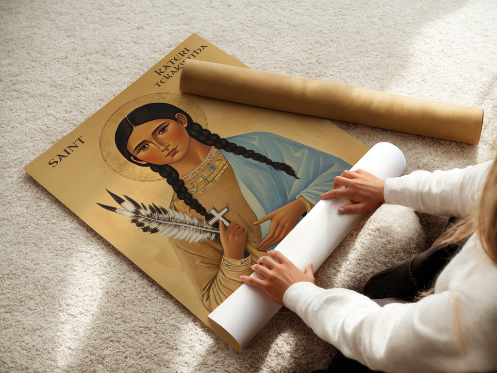 Saint Kateri Tekakwitha Icon Print, Gift for Women of Faith, Orthodox Home Decor