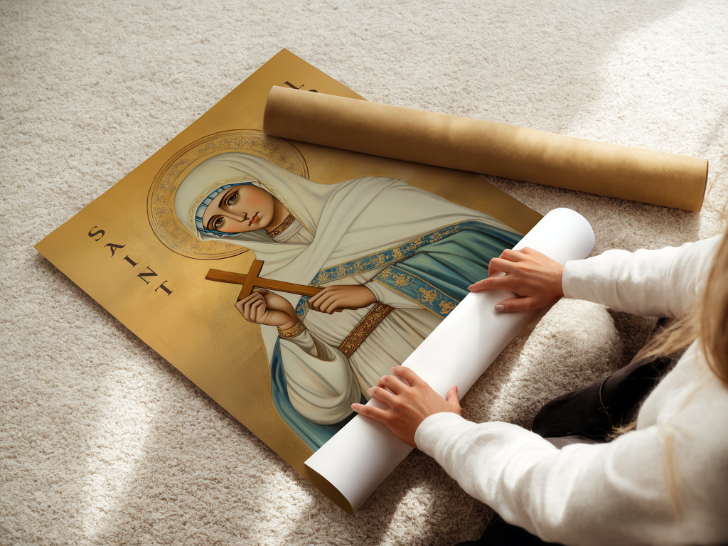 Saint Alphonsa Icon Wall Art, Suffering with Grace Gift Orthodox Decor, Holygraceart