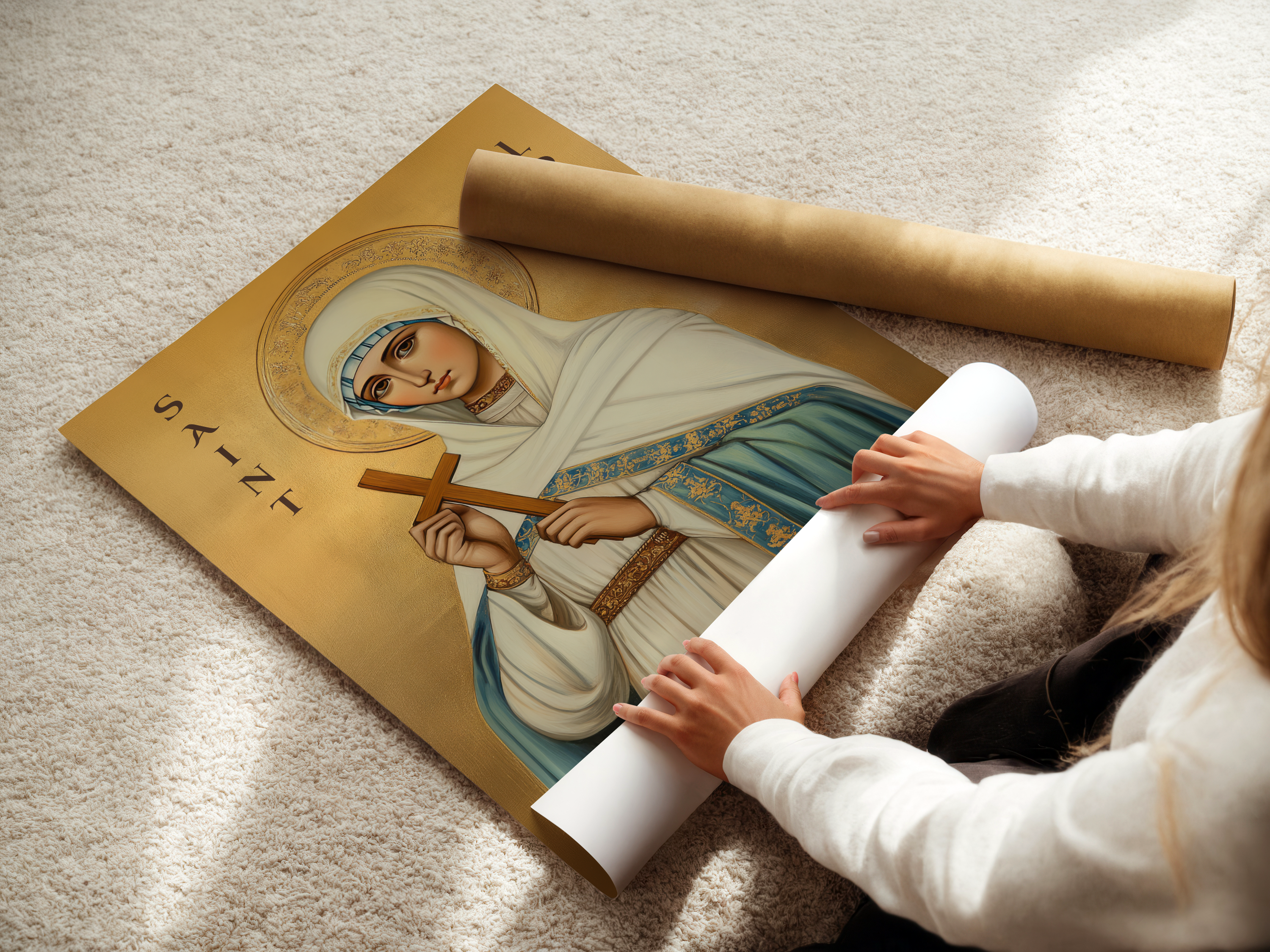 Saint Alphonsa Icon Wall Art, Suffering with Grace Gift Orthodox Decor, Holygraceart