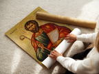 Saint James the Greater Icon Wall Art, Baptism & Pilgrim Gift, Camino Saint Orthodox Decor