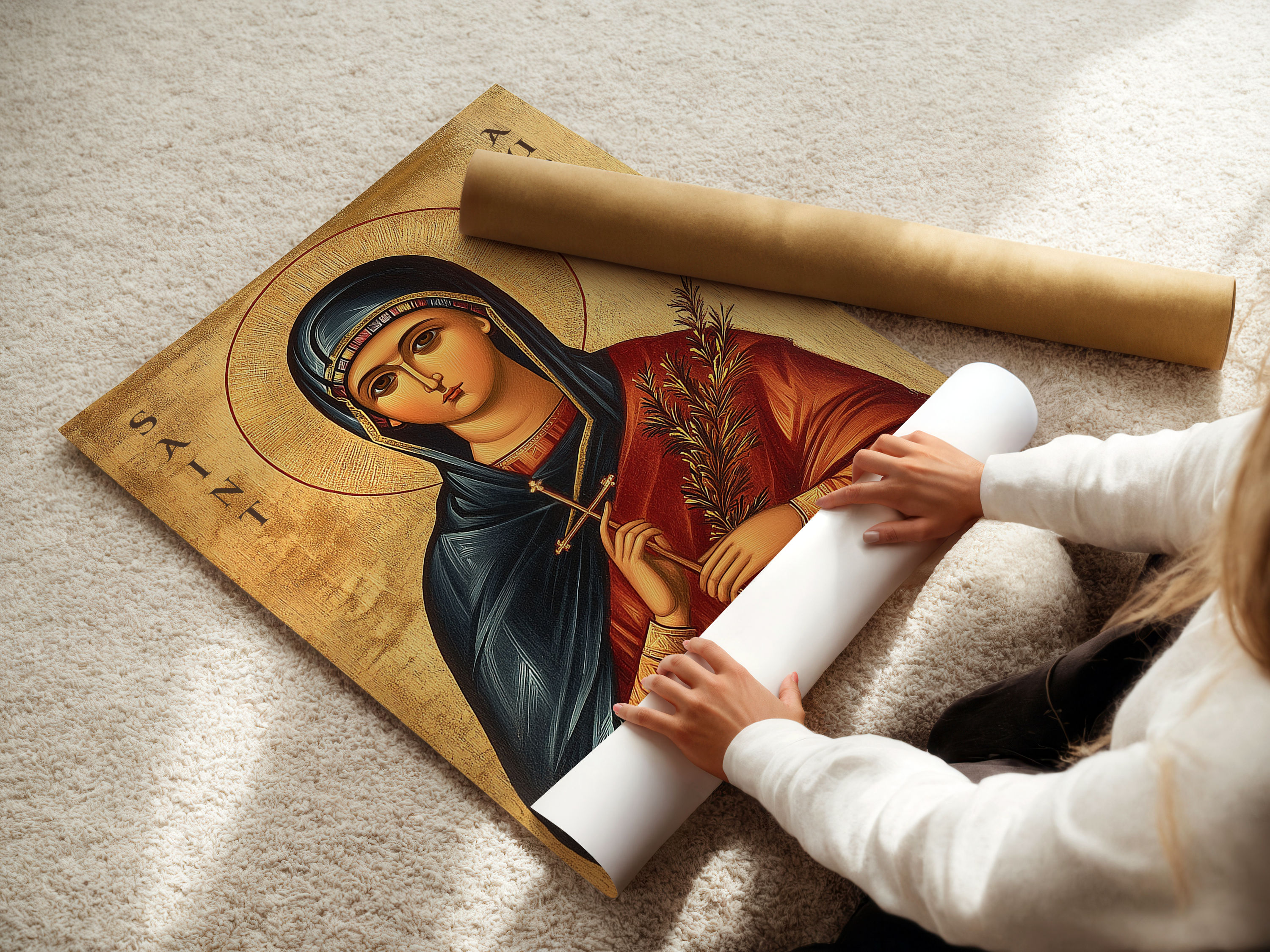 Saint Aurelia Icon Print, Baptism & Confirmation Gift, Orthodox Wall Art, Holygraceart