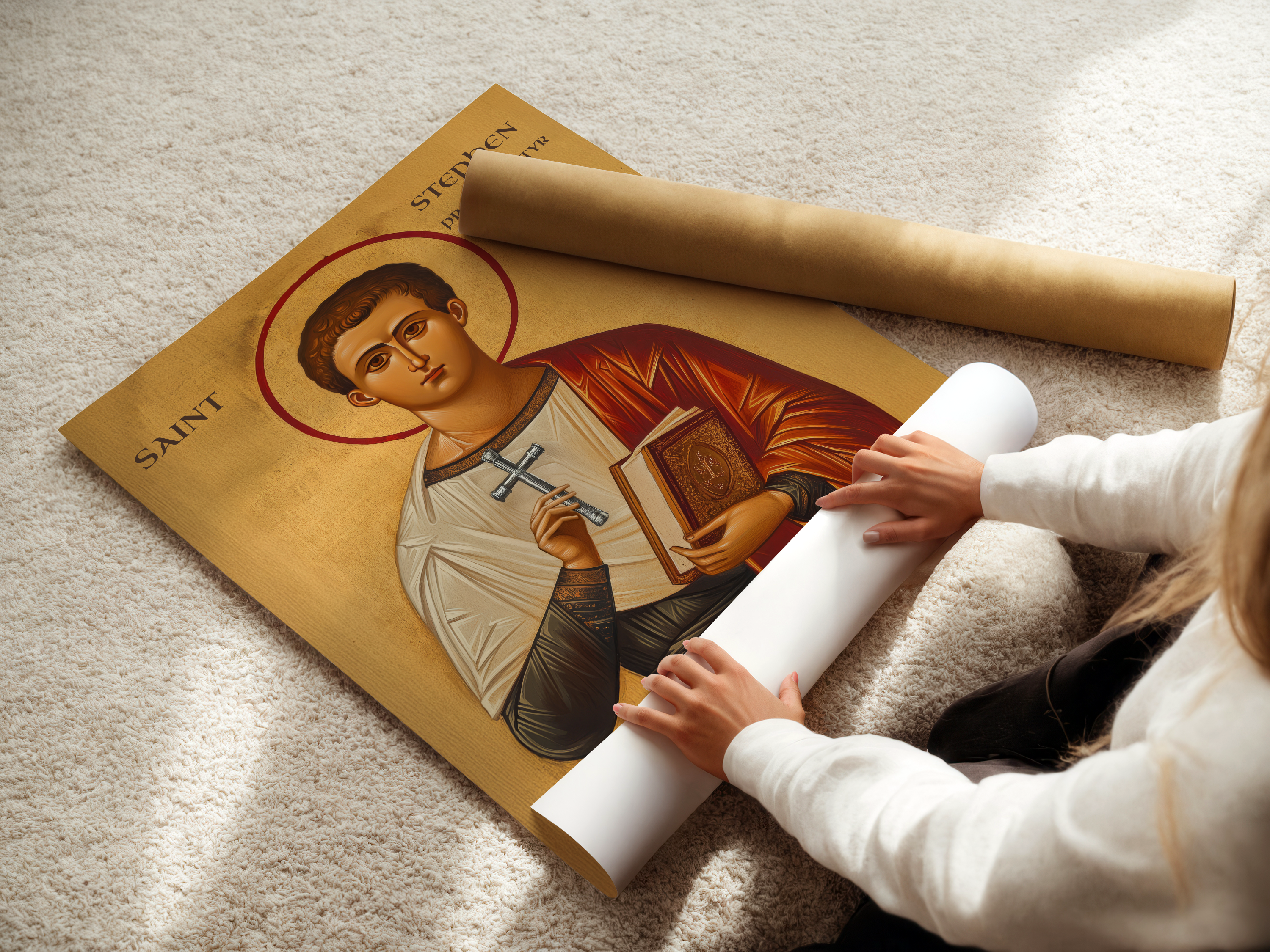 Saint Stephen the Protomartyr Icon Wall Art, Deacon Gift Orthodox Print, Holygraceart