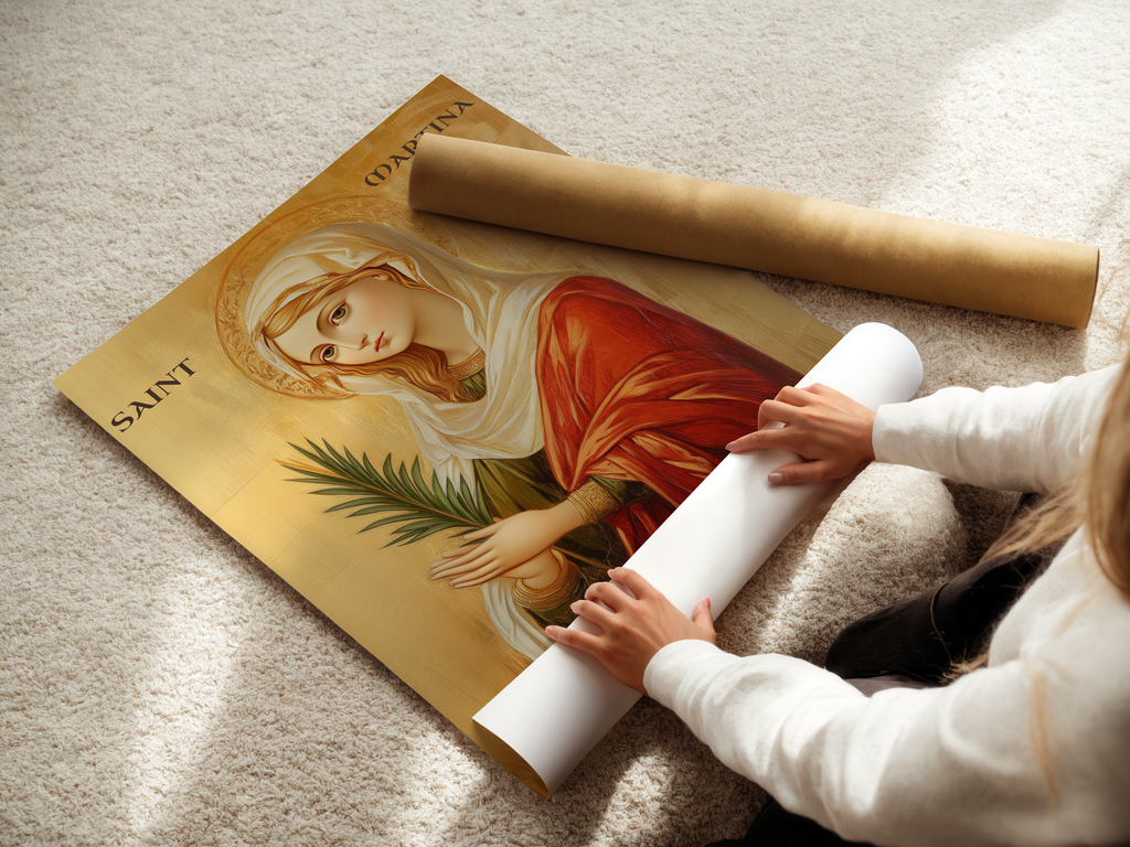 Saint Martina of Rome Icon Print, Nursing Mothers Gift, Prayer Art for New Moms, Holygraceart