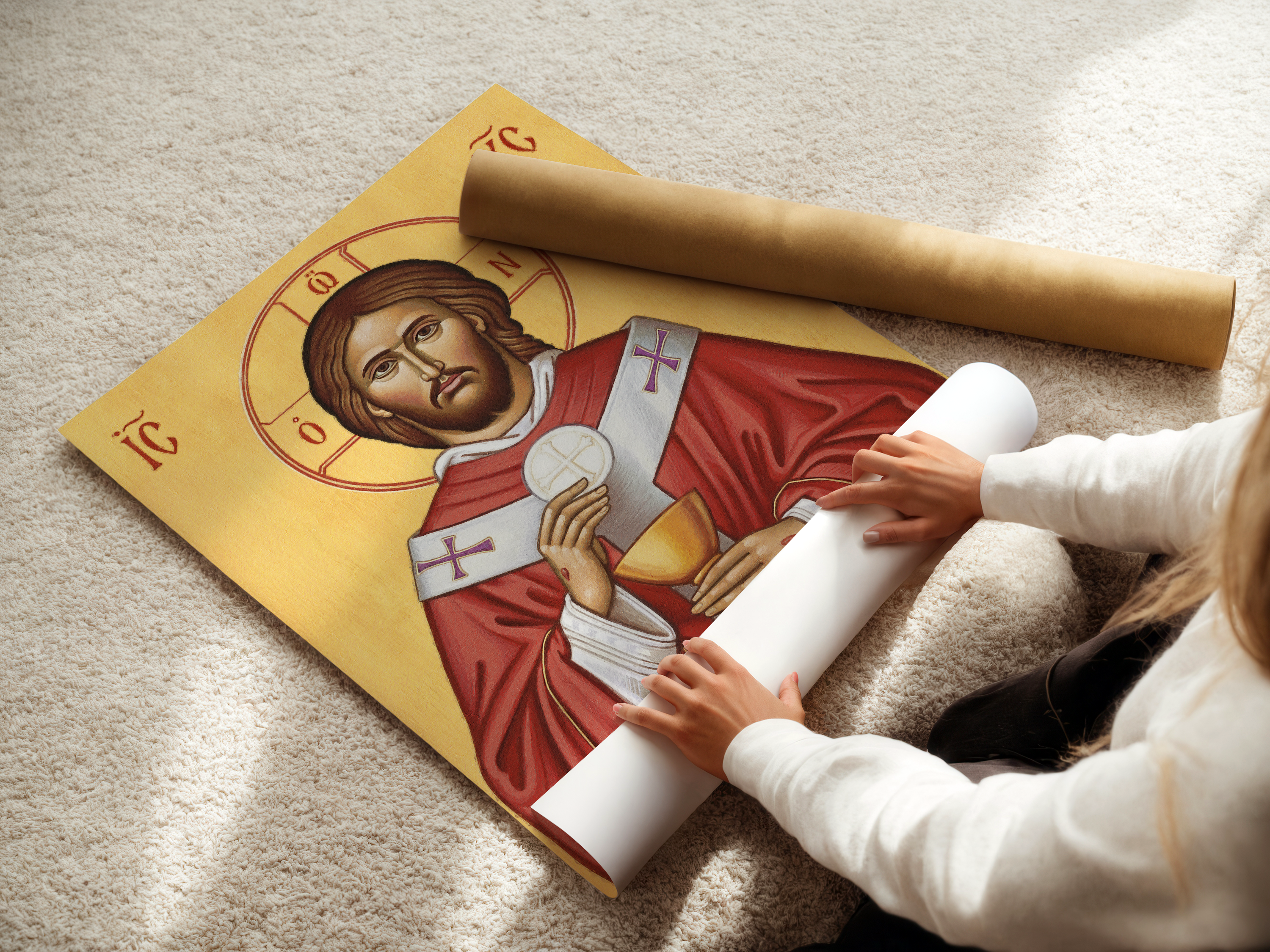Jesus Christ Eucharistic Orthodox Icon, Priest Gift, Altar Blessing Decor, Holygraceart