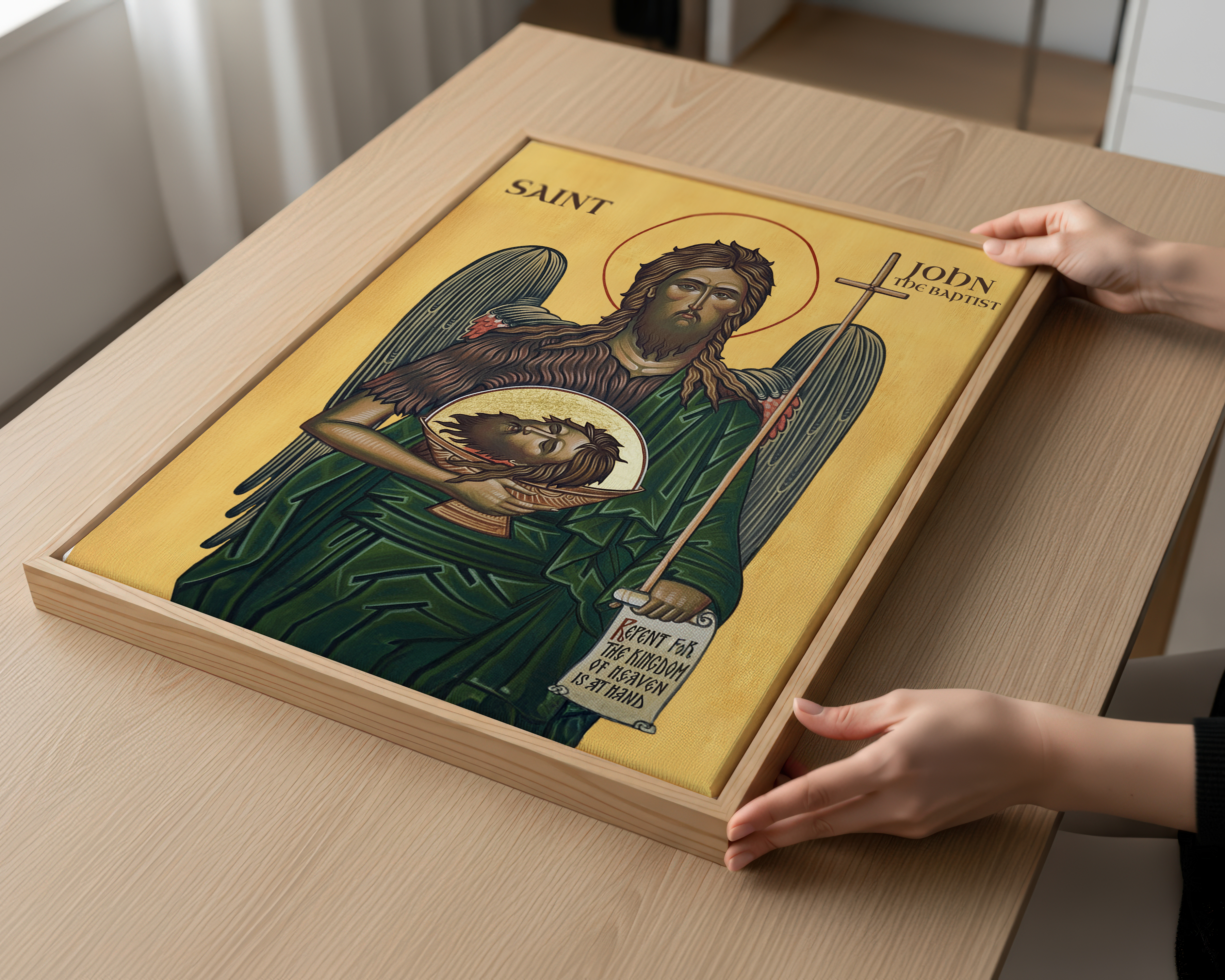 Saint John the Baptist Icon Print, Prophet Gift Orthodox Wall Art, Holygraceart