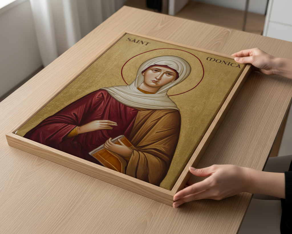 Saint Monica Icon Print, Mothers Prayer Gift, Hope for Wayward Children, Holygraceart