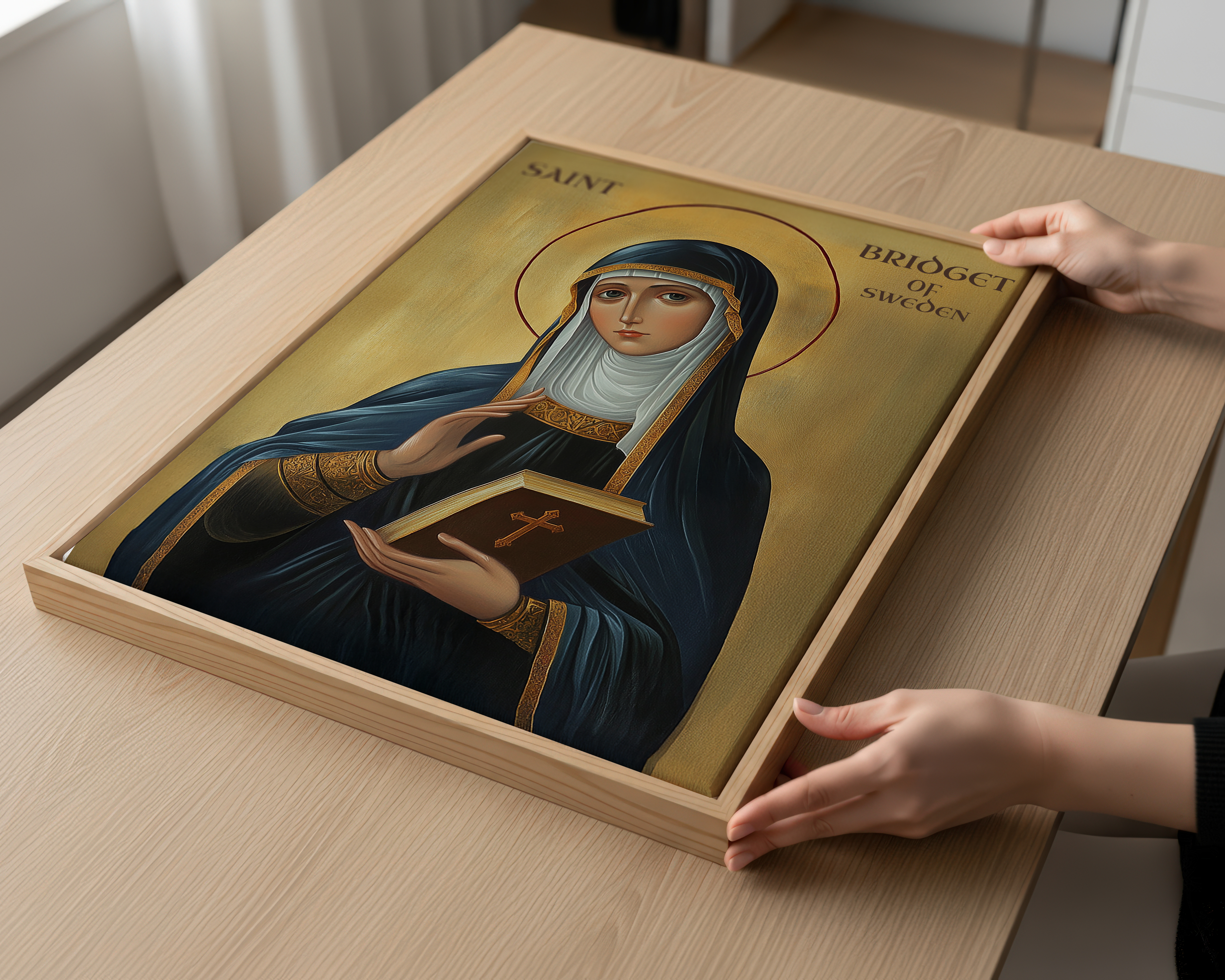 Saint Bridget of Sweden Icon Print, Patron Saint of Europe, Women of Faith Gift
