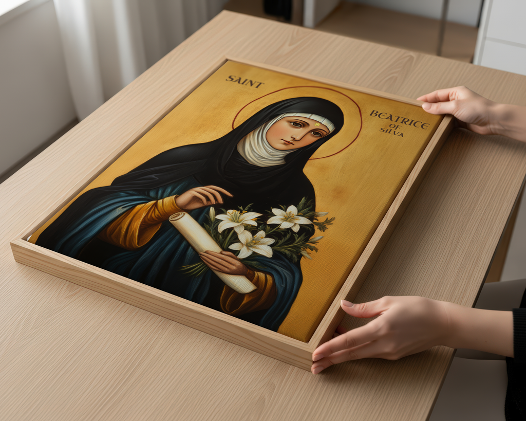 Saint Beatrice of Silva Icon Print, Baptism & Confirmation Gift, Orthodox Wall Art