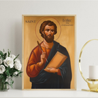 Saint Luke the Evangelist Byzantine Icon, Writer & Physician Gift, Baptism gift