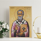 Saint Alexander of Constantinople Icon Wall Art, Bishop & Clergy Gift Orthodox Decor