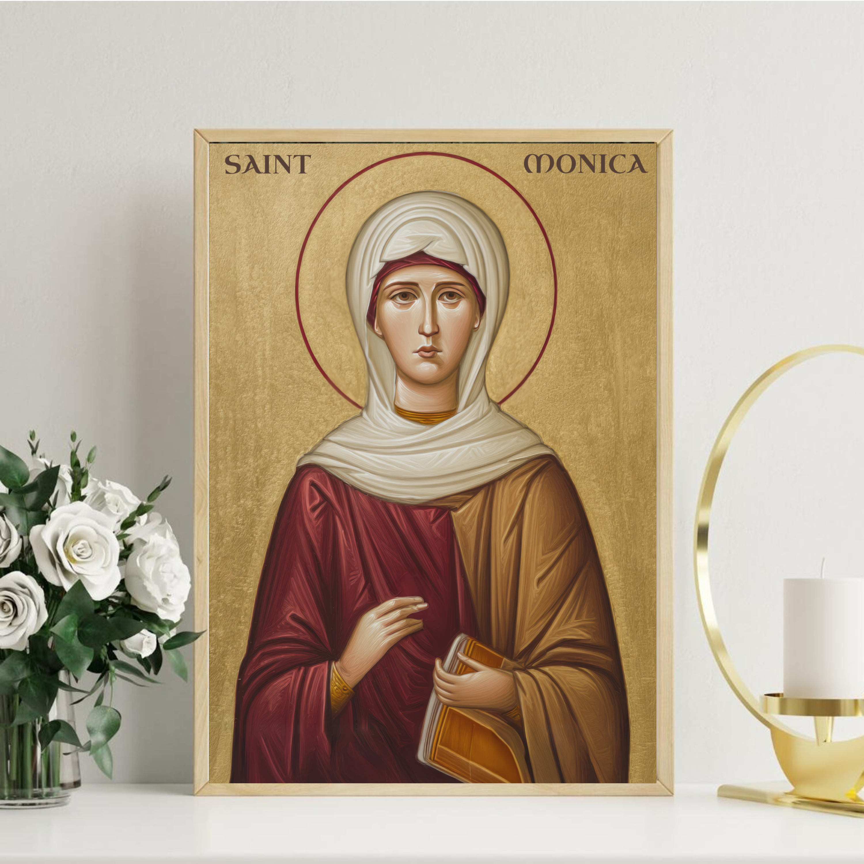 Saint Monica Icon Print, Mothers Prayer Gift, Hope for Wayward Children, Holygraceart