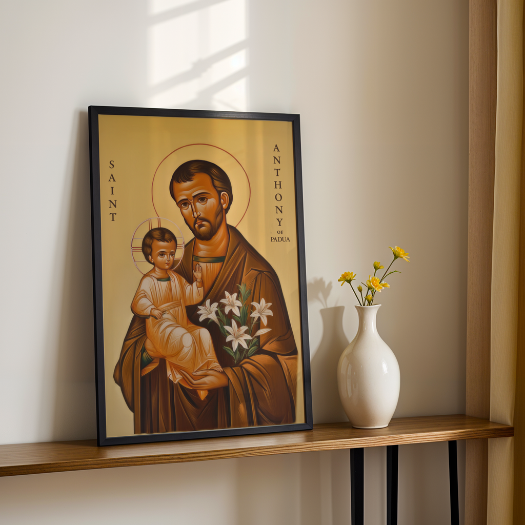Saint Anthony of Padua Icon Print, Family Devotion Gift, Holygraceart