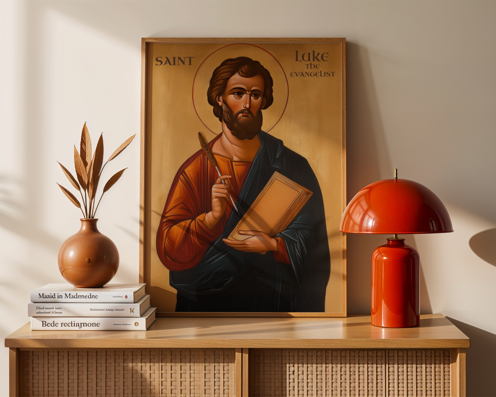 Saint Luke the Evangelist Byzantine Icon, Writer & Physician Gift, Baptism gift