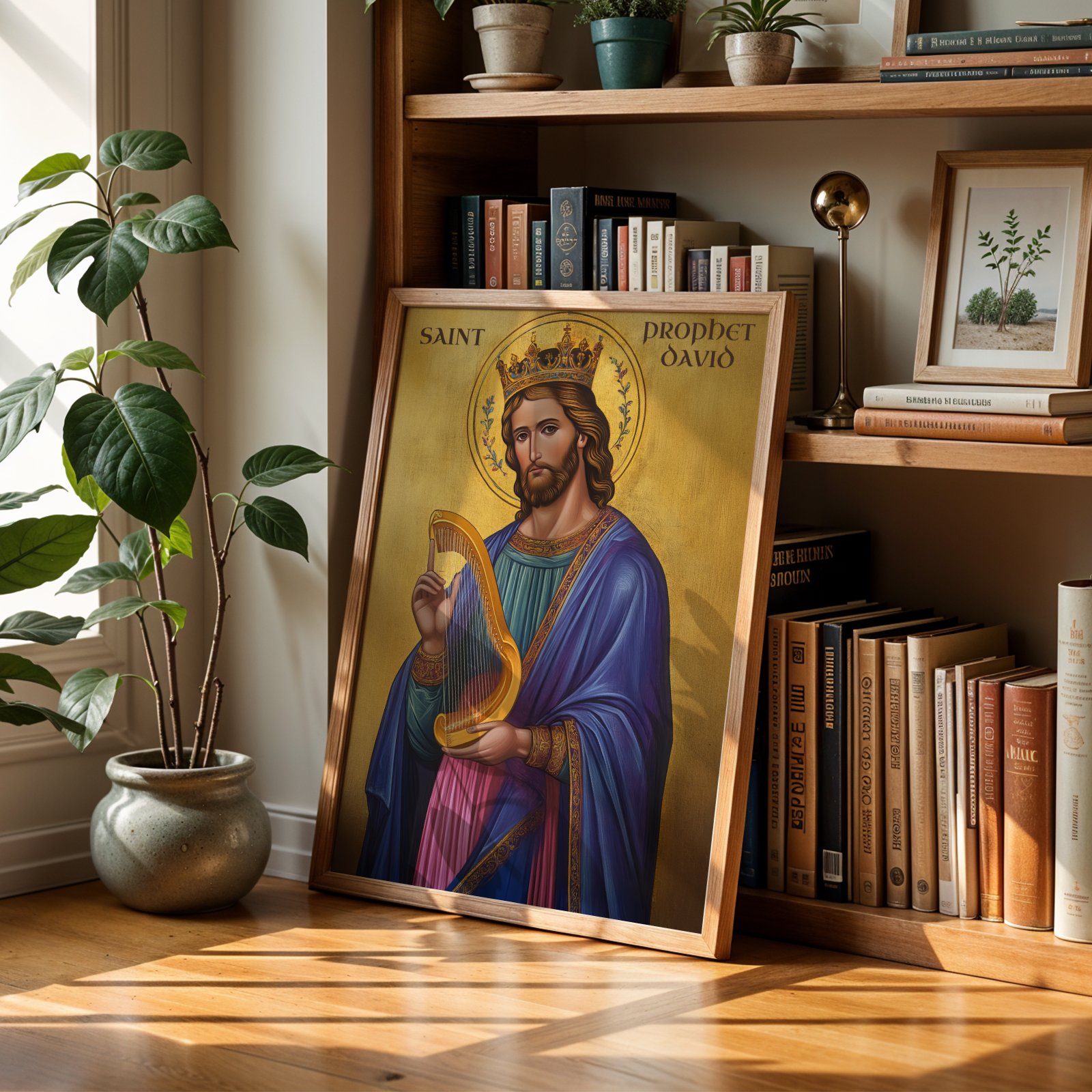 Saint Prophet David Icon Print, Psalm Writer Gift Orthodox Wall Art, Musician & Choir Gift