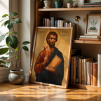 Saint Luke the Evangelist Byzantine Icon, Writer & Physician Gift, Baptism gift