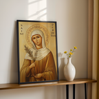 Saint Perpetua Byzantine Icon, Courage Gift for Mothers, Faithful Witness Wall Art