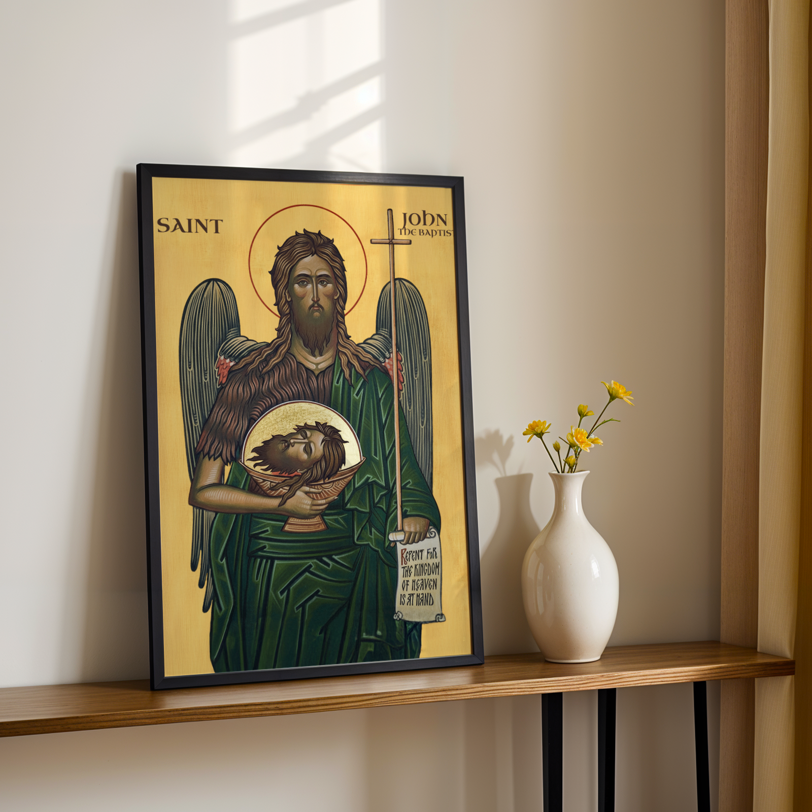 Saint John the Baptist Icon Print, Prophet Gift Orthodox Wall Art, Holygraceart