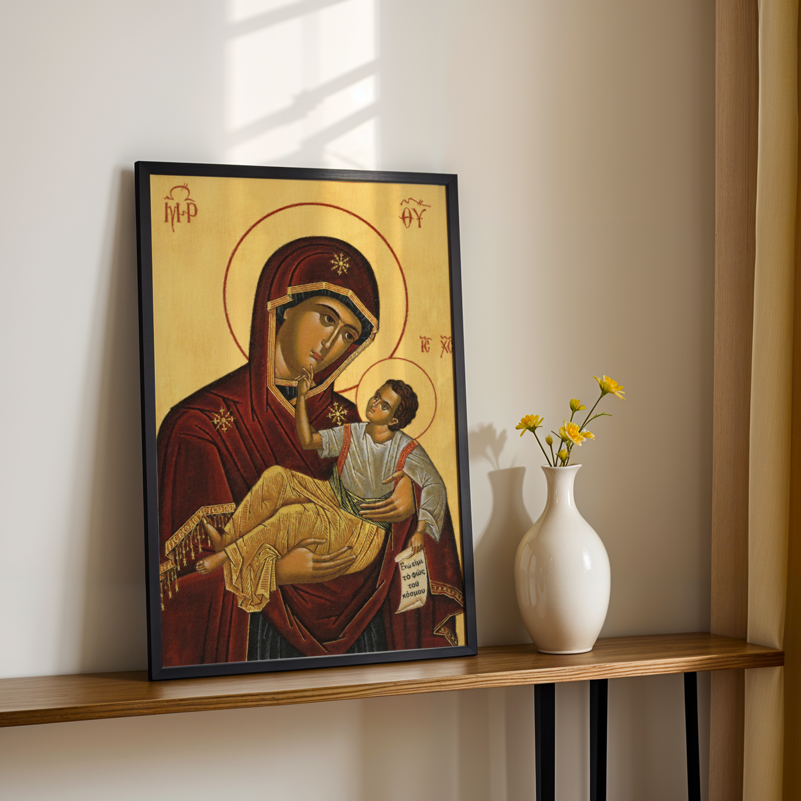 Our Lady of Tenderness Orthodox Icon Print, Motherhood Blessing Gift