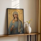 Saint Genevieve of Paris Icon Print, French Patron Saint Wall Art, Protection Gift