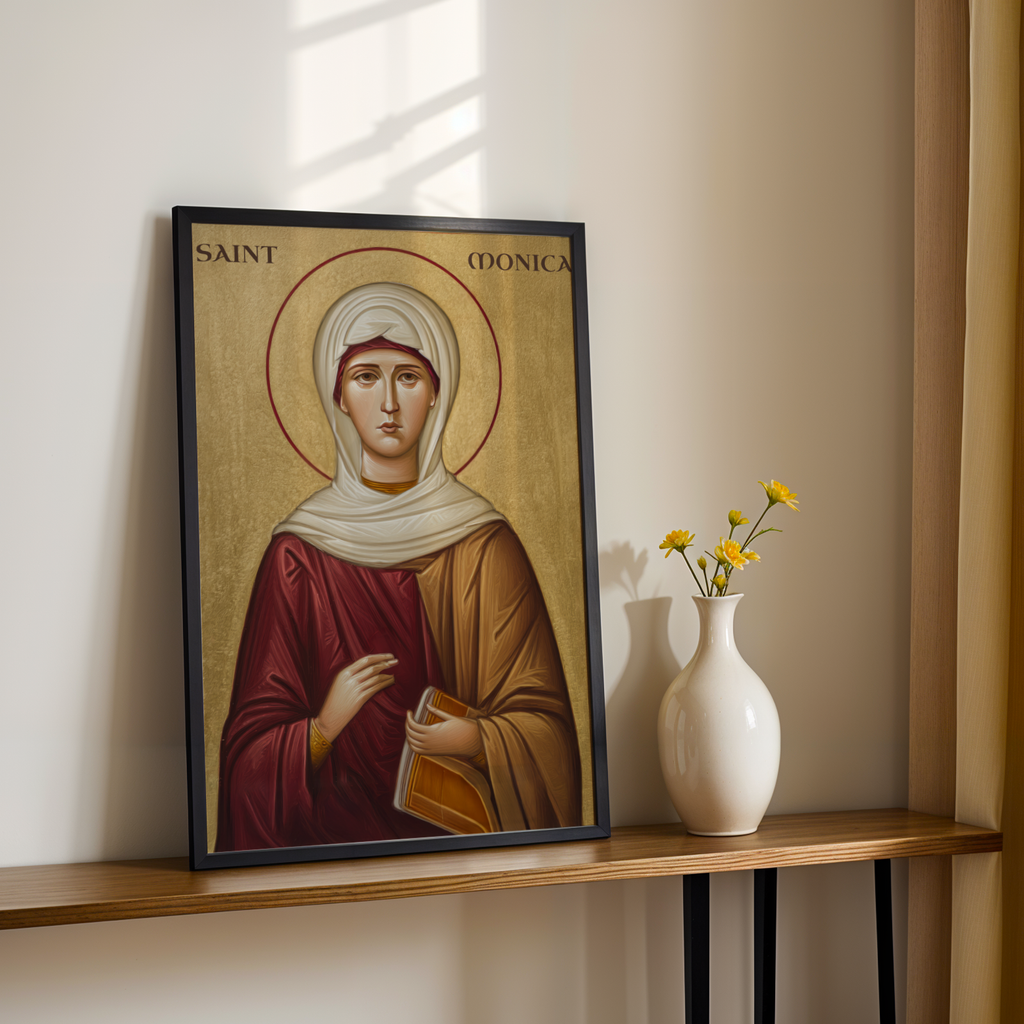 Saint Monica Icon Print, Mothers Prayer Gift, Hope for Wayward Children, Holygraceart