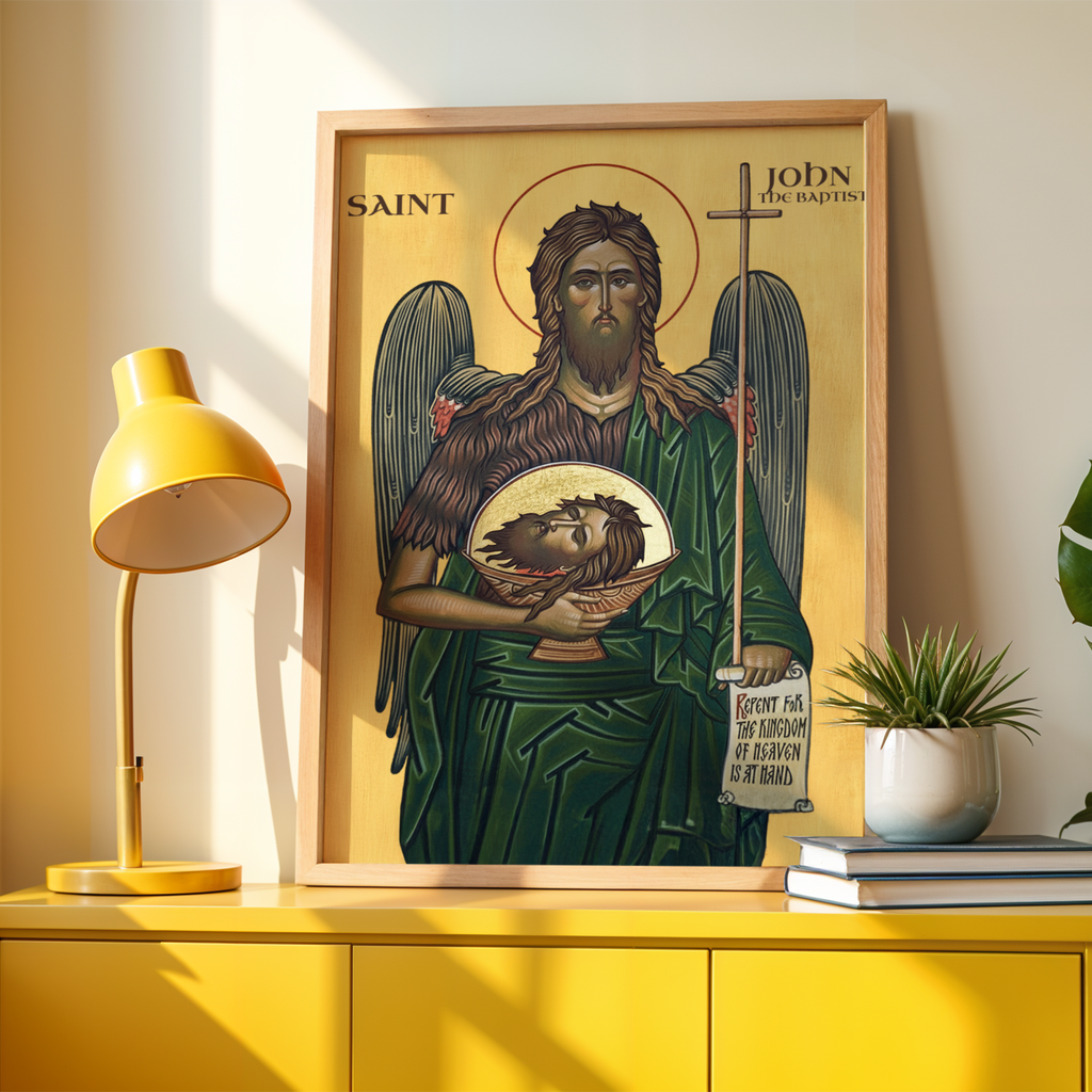Saint John the Baptist Icon Print, Prophet Gift Orthodox Wall Art, Holygraceart