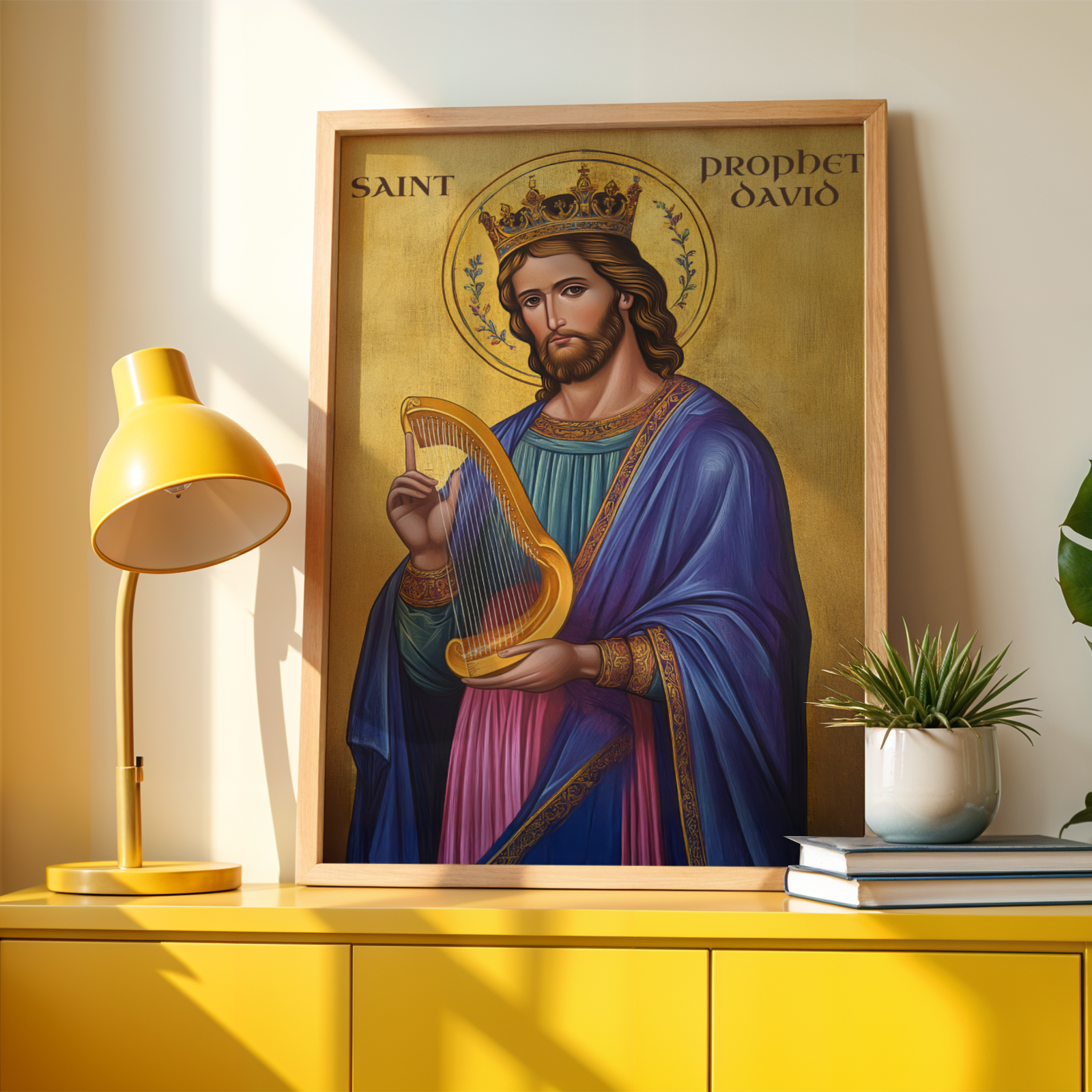 Saint Prophet David Icon Print, Psalm Writer Gift Orthodox Wall Art, Musician & Choir Gift