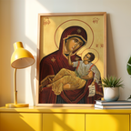 Our Lady of Tenderness Orthodox Icon Print, Motherhood Blessing Gift